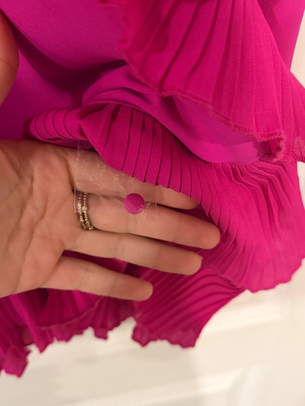 TCEC Fuchsia Pleated Ruffle Mini Dress - Picture 3 of 5